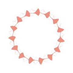 Vector botanical illustration with a wreath made of stylized hand drawn  leaves.