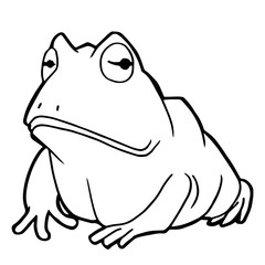 cartoon cute frog coloring page vector illustration
