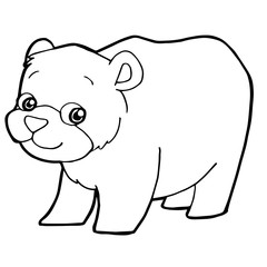 cartoon cute bear coloring page vector illustration
