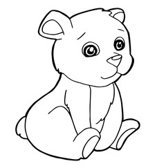 cartoon cute bear coloring page vector illustration
