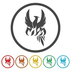 Phoenix design icons set - Illustration 