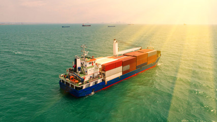container ship in import export and business logistic,