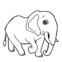 cartoon cute elephant coloring page vector illustration
