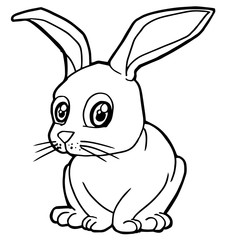 cartoon cute rabbit coloring page vector illustration
