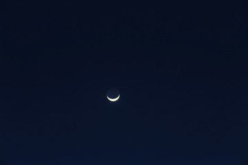Obraz na płótnie Canvas Half-moon in night sky