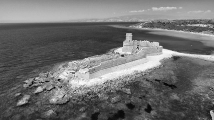 Aerial view of Fortezza Aragonese, Calabria, Italy