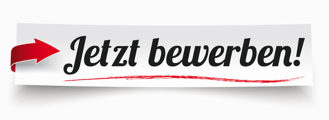 Papierzettel Jetzt Bewerben!