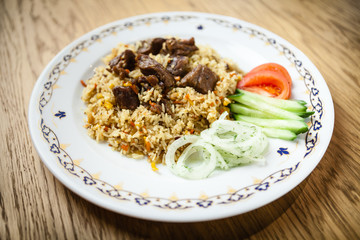 Uzbek pilaf with beef
