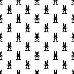 pattern with black rabbits