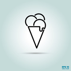 ice cream cone line icon