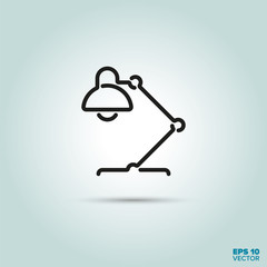 Desk lamp line icon