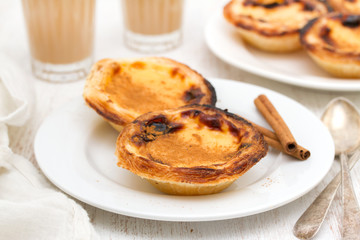 portuguese traditional creamy egg tart pastel de nata