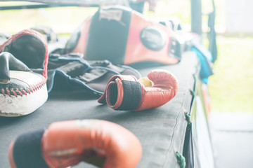 Thai Boxing Mitt Punch Pad Glove Training on Camp
