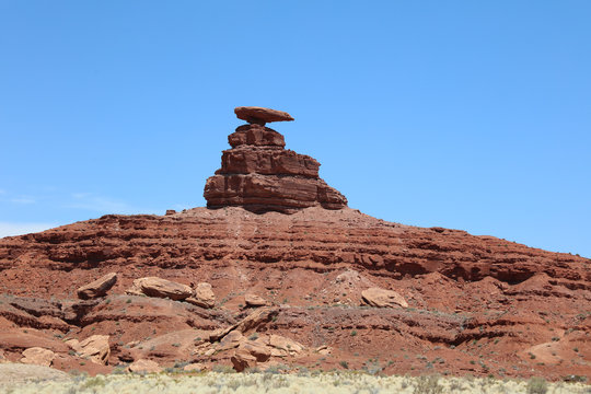 Mexican Hat Rock in San Juan County. Utah. USA