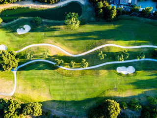 Abstract aerial photo of golf course