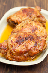 grilled chicken on white dish