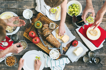 Preparation Snack for Eating on Wooden Table