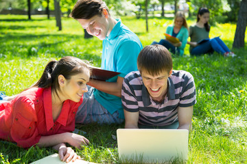 Group of students studying together