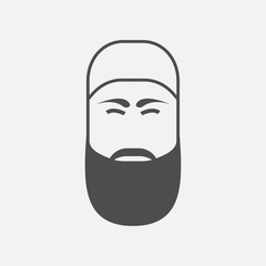 arabic man, flat icon.