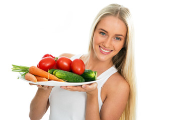 Woman with vegetables