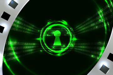 Digital technology business background, abstract binary code and security concept. Illustration vector