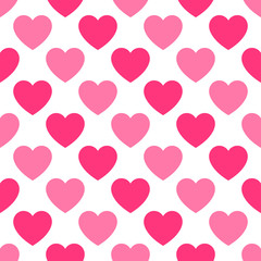 Pattern with pink hearts