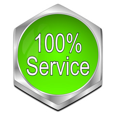 100% Service button - 3D illustration