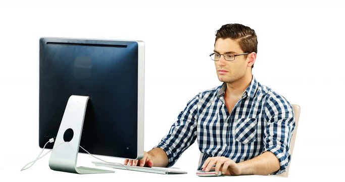 Man working on desktop