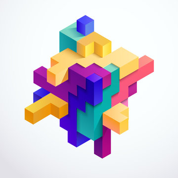 Multicolored 3D cube