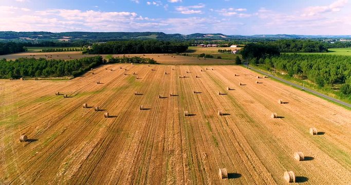 champs en vu a&eacute;rienne film&eacute;s au drone, france 