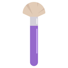 Makeup brush professional cosmetics icon, vector illustration flat style design isolated on white. Colorful graphics