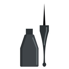 Mascara and mascara brush icon, vector illustration flat style design isolated on white. Colorful graphics