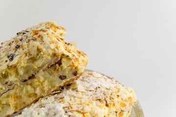 napoleon cake isolated on white