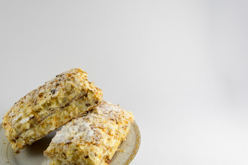 napoleon cake isolated on white