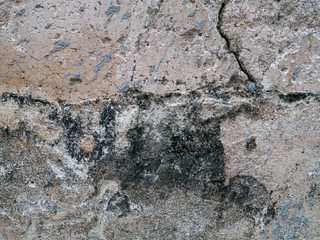 close up of crack dirty concrete wall texture