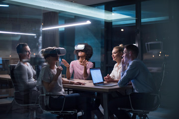 Multiethnic Business team using virtual reality headset - Powered by Adobe