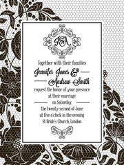 Elegant floral swirls, lacy pattern ornate frame