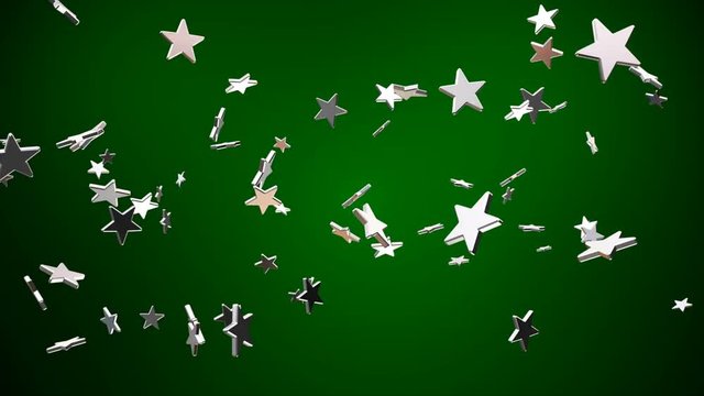 Broadcast Flying Hi-Tech Stars, Green, Events, Loopable, 4K