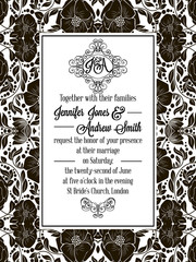 Elegant floral swirls, lacy pattern ornate frame