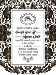 Elegant floral swirls, lacy pattern ornate frame