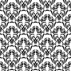Fototapeta na wymiar Seamless pattern. Ornate floral design in royal baroque style on a white background. Ideal for textile print and wallpapers.
