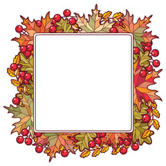 Autumn leaf ornamental frame.