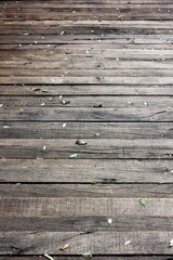 Obraz premium Beautiful background of wooden planks. Wood background close up at high resolution. The wooden floor in the leaves.