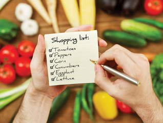 Vegetables shopping list