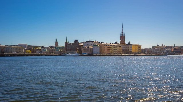Time Lapse 4k of Stockholm cityscape in Sweden, timelapse