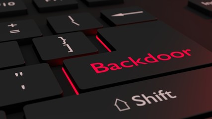 Fototapeta premium Black backdoor keyboard cybersecurity concept