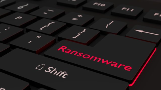 Black Ransomware Keyboard Cybersecurity Concept