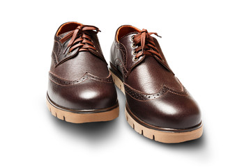 Classic men's shoes isolated on white background