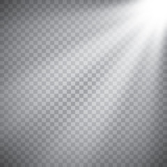 Fototapeta premium Scene illumination, transparent effects on a plaid dark background. Bright lighting with spotlights.
