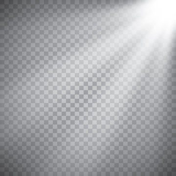 Scene illumination, transparent effects on a plaid dark background. Bright lighting with spotlights.